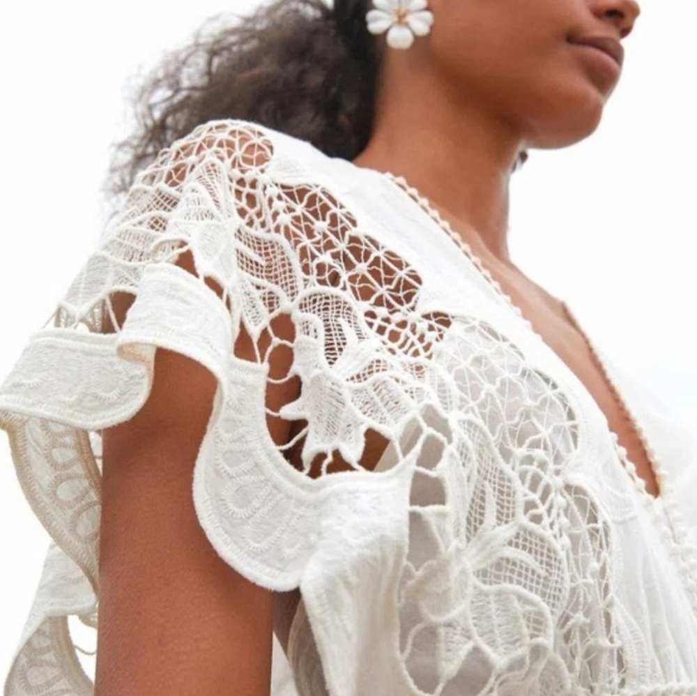 NWOT FARM RIO | $280 Richelieu Broderie Midi Dress - Picture 4 of 7
